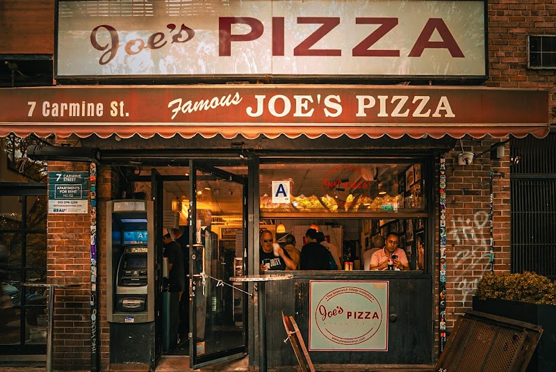Joe's Pizza storefront on Carmine Street in Greenwich Village, New York City