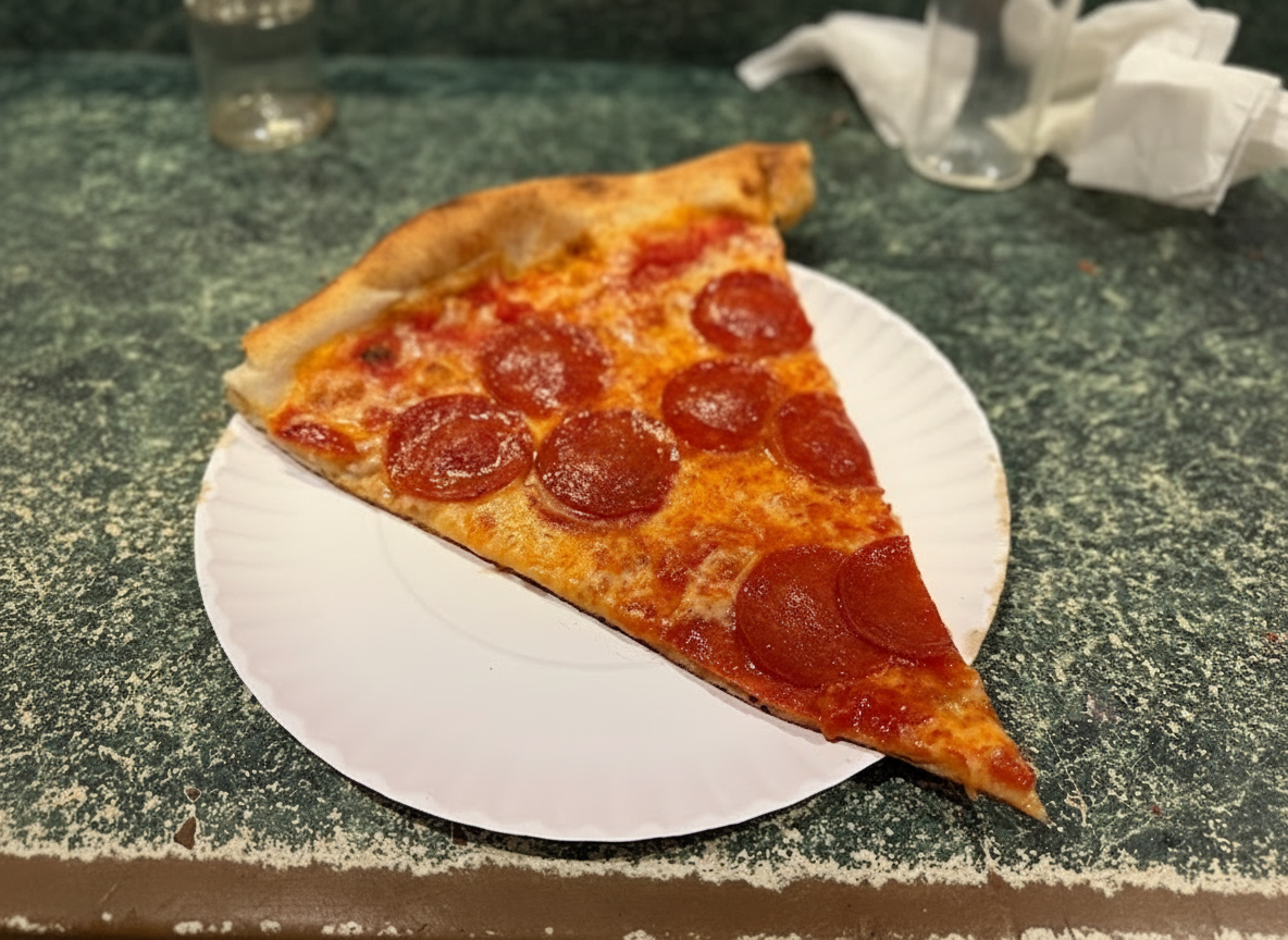 Pizza being prepared at Joe's Pizza